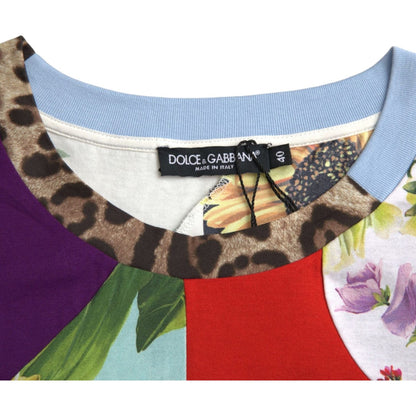 Dolce & Gabbana Multicolor Patchwork Cotton Silk Blouse Top Dolce & Gabbana