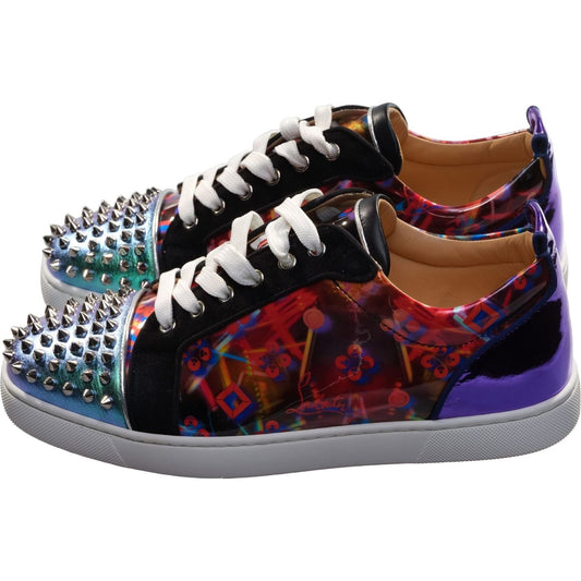 Christian Louboutin Louis Spikes Orlato Contrast Multicolor Laceup Sneakers Christian Louboutin