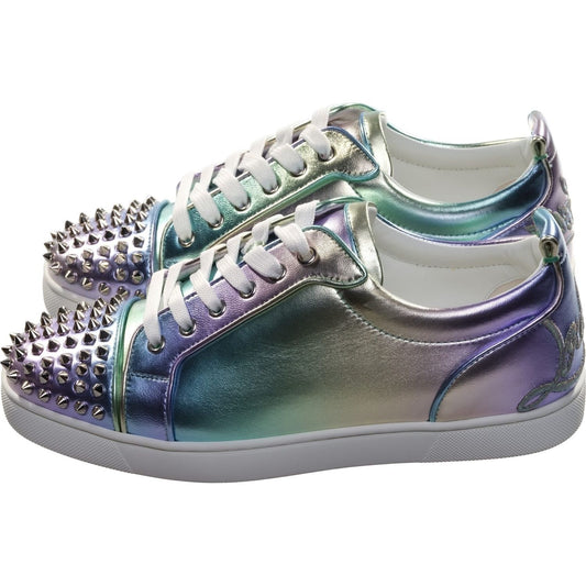 Christian Louboutin Fun Louis Junior Spikes Flat Ombre Laminated Leather Sneakers Christian Louboutin