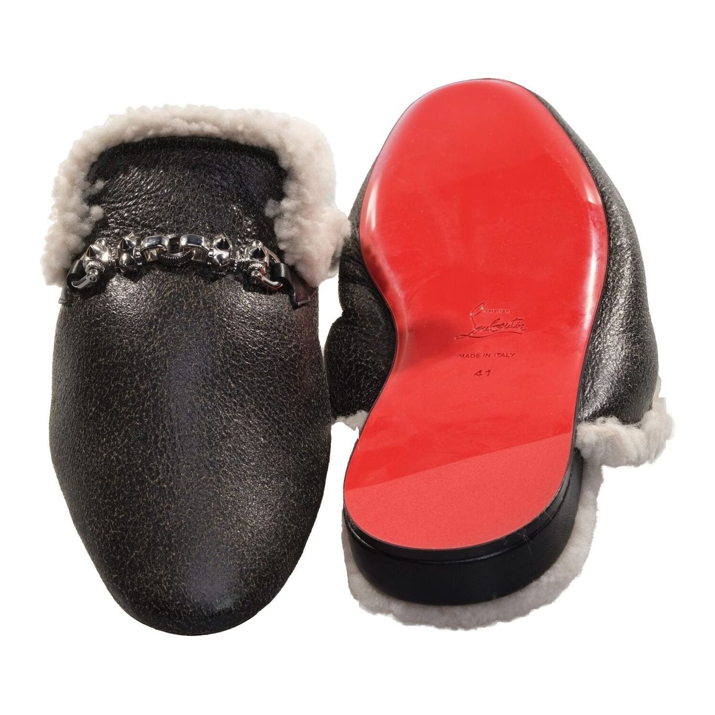 Christian Louboutin Woolito Swing Flat Nappa and Shearling Loafers Christian Louboutin