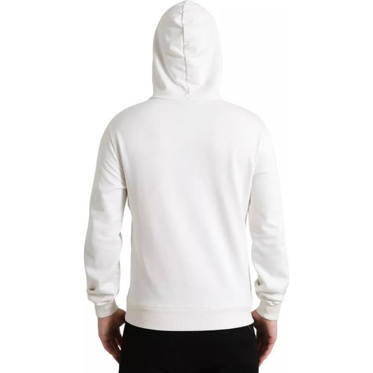 Dolce & Gabbana White Caesar Cotton Hooded Pullover Sweater Dolce & Gabbana