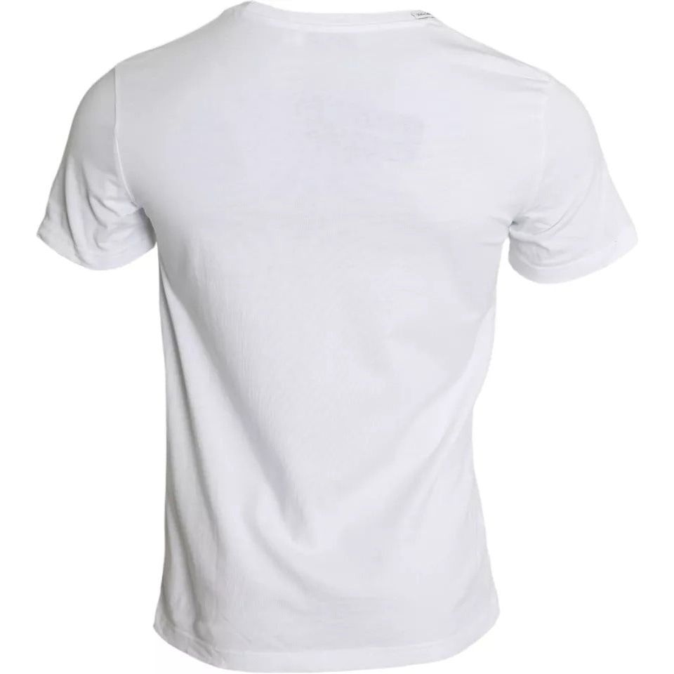 Dolce & Gabbana White Logo Print Cotton Crew Neck Men Top T-shirt Dolce & Gabbana