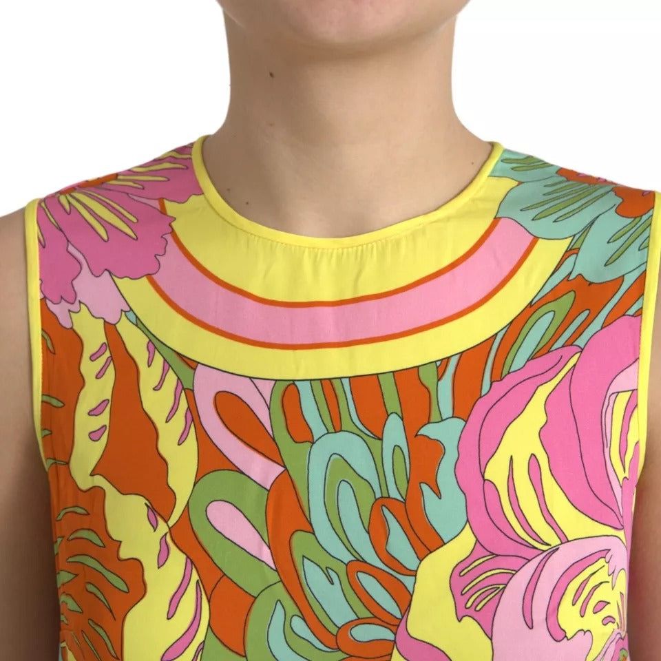 Dolce & Gabbana Multicolor Floral Silk Sleeveless Tank Top Dolce & Gabbana