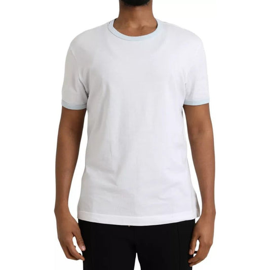 Dolce & Gabbana White Cotton Round Neck Short Sleeve T-shirt Dolce & Gabbana