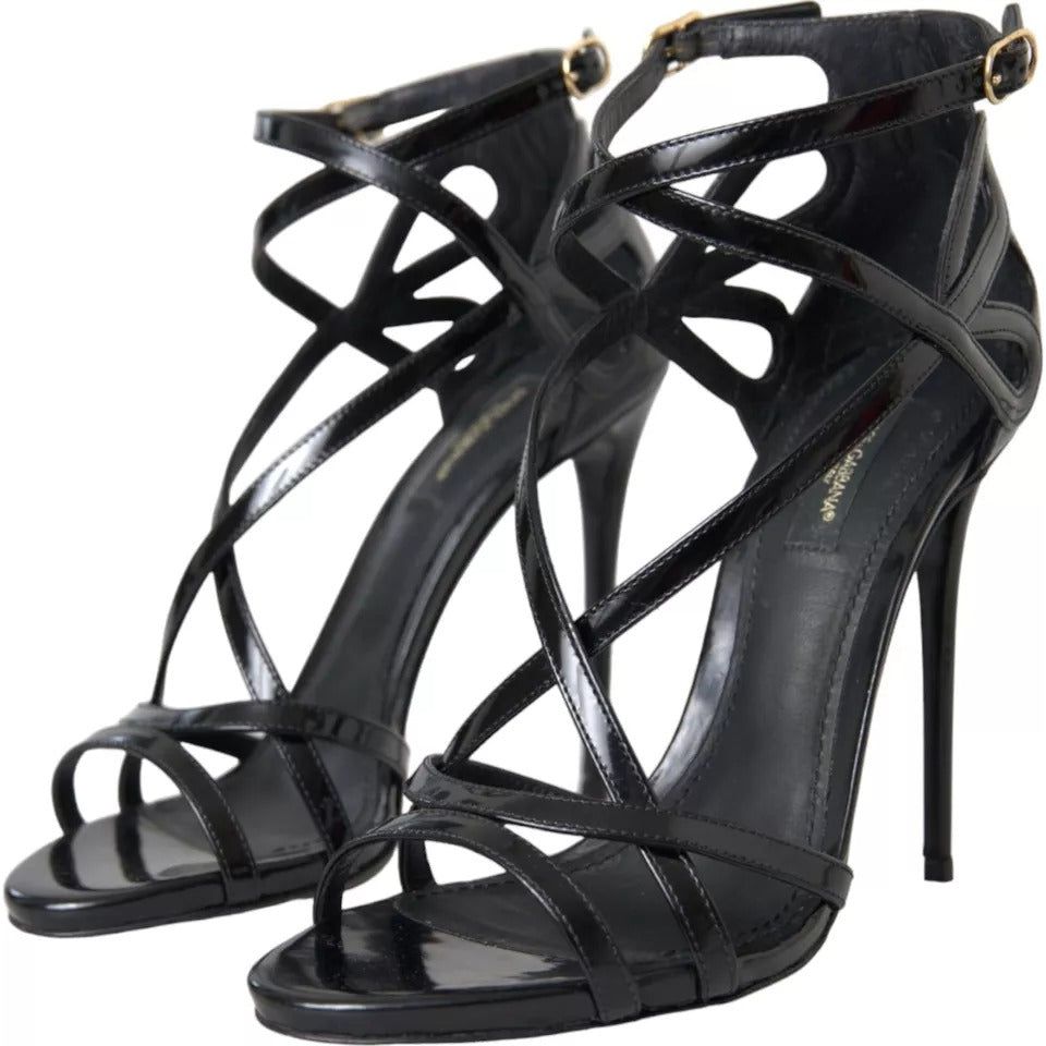 Dolce & Gabbana Black Bellucci Leather Heels Sandals Shoes Dolce & Gabbana