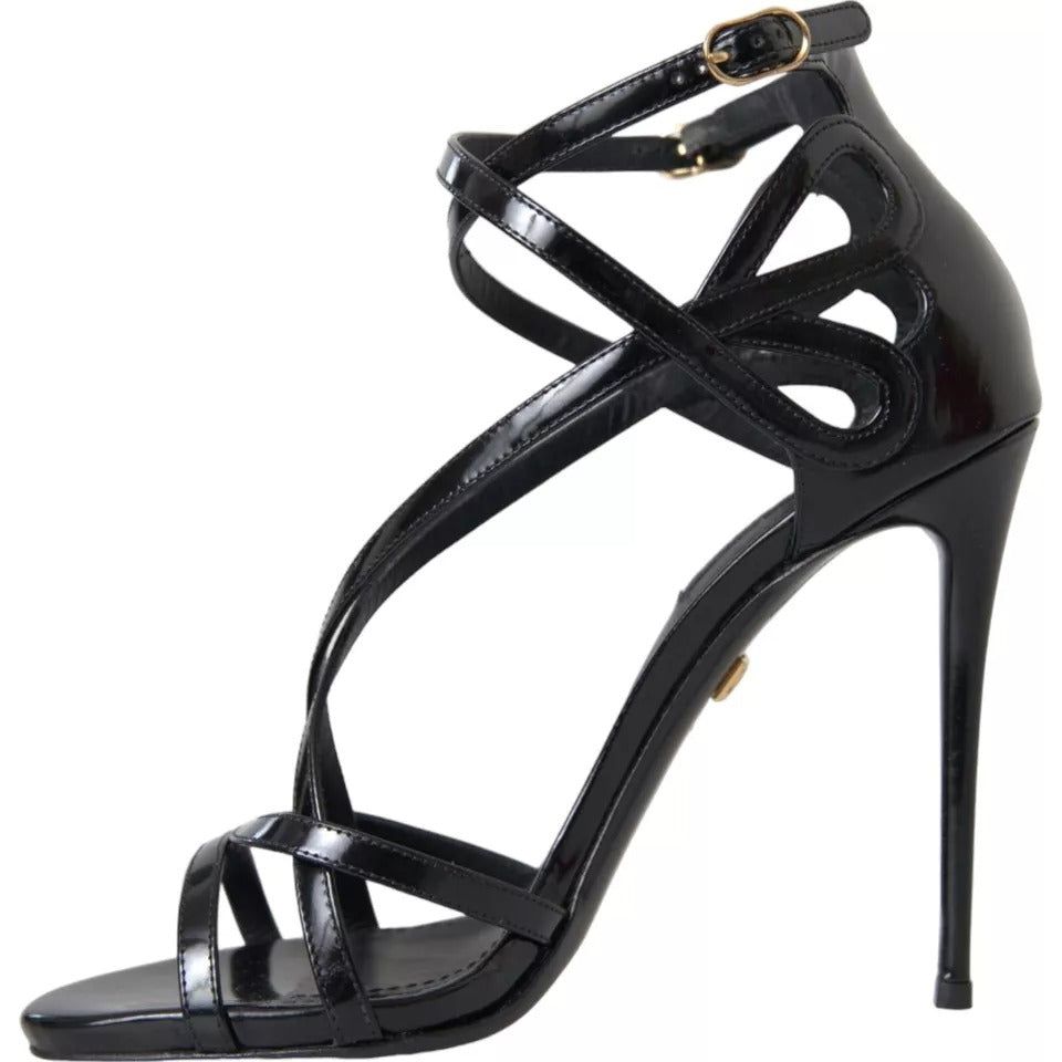 Dolce & Gabbana Black Bellucci Leather Heels Sandals Shoes Dolce & Gabbana