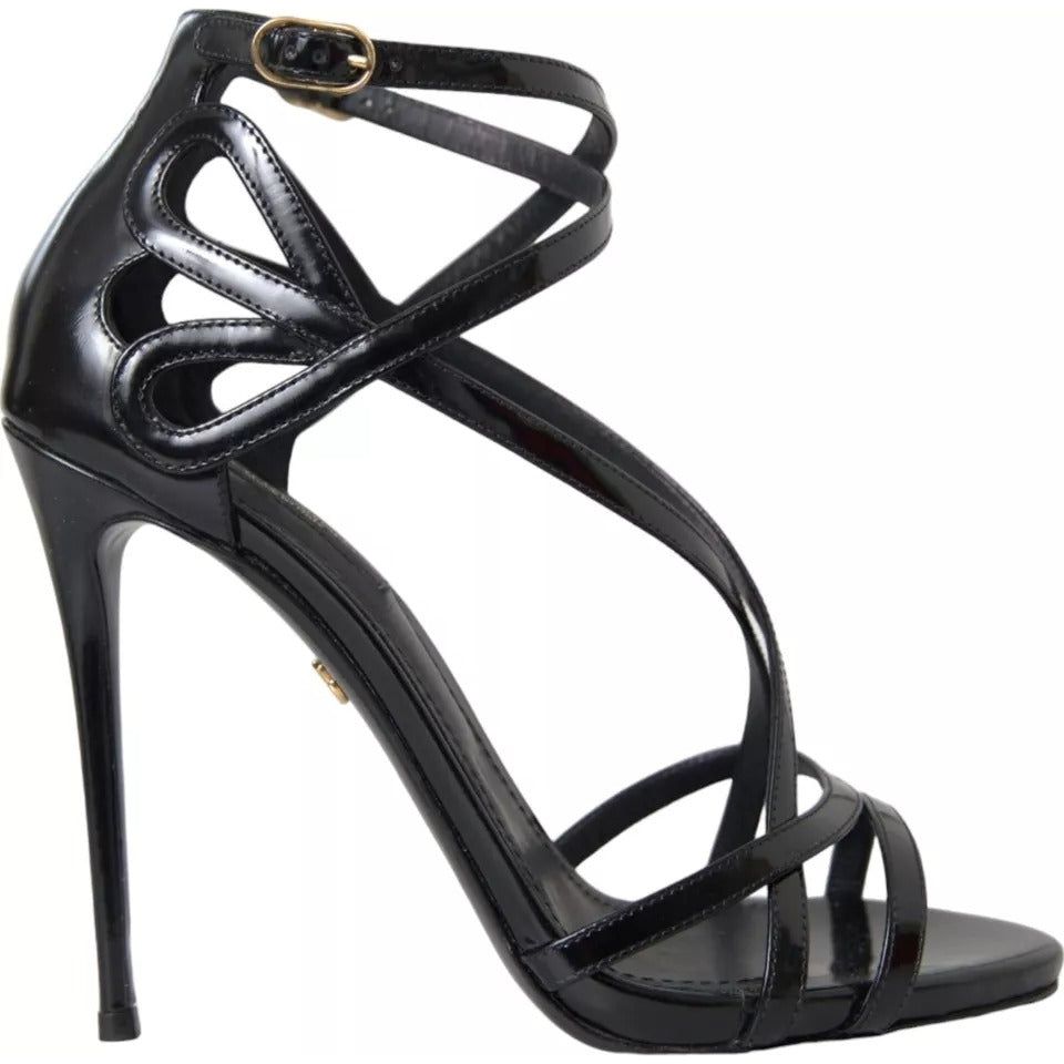 Dolce & Gabbana Black Bellucci Leather Heels Sandals Shoes Dolce & Gabbana