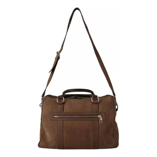 Dolce & Gabbana Brown Leather Shoulder Strap Travel Messenger Gym Men Bag Dolce & Gabbana