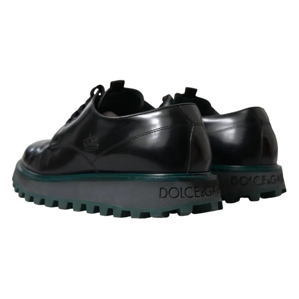 Dolce & Gabbana Black Leather Derby Formal Dress Shoes Dolce & Gabbana