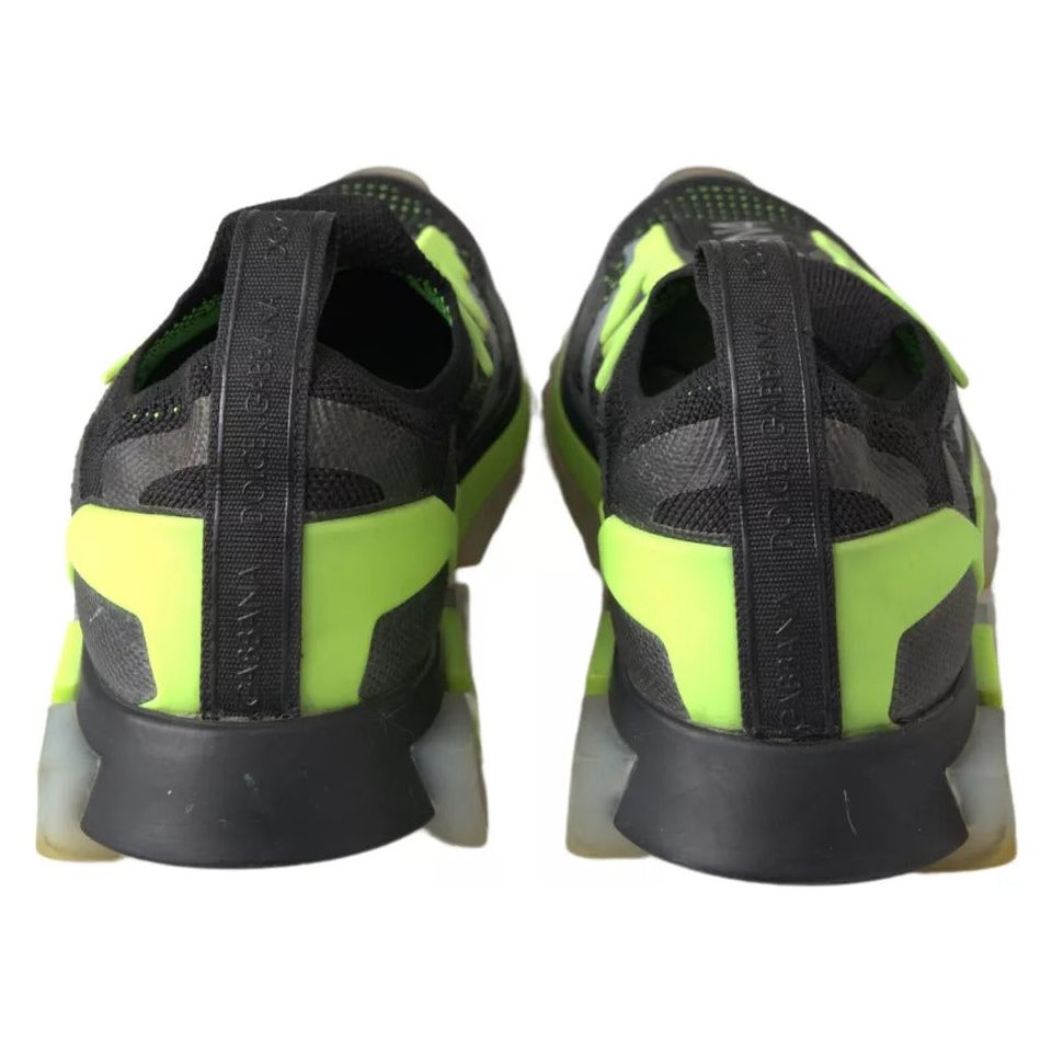 Dolce & Gabbana Black Yellow SORRENTO Sport Stretch Sneakers Shoes Dolce & Gabbana