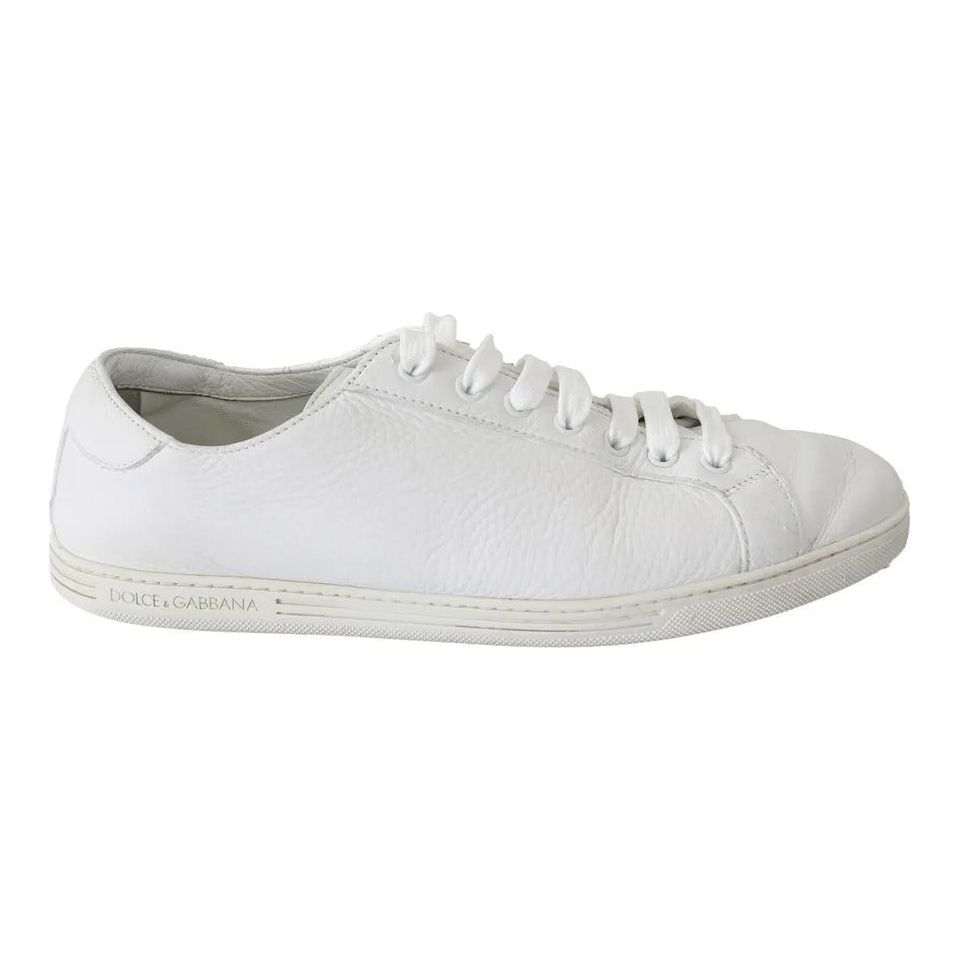 Dolce & Gabbana White Saint Tropez Lace Up Men Sneakers Men Shoes Dolce & Gabbana