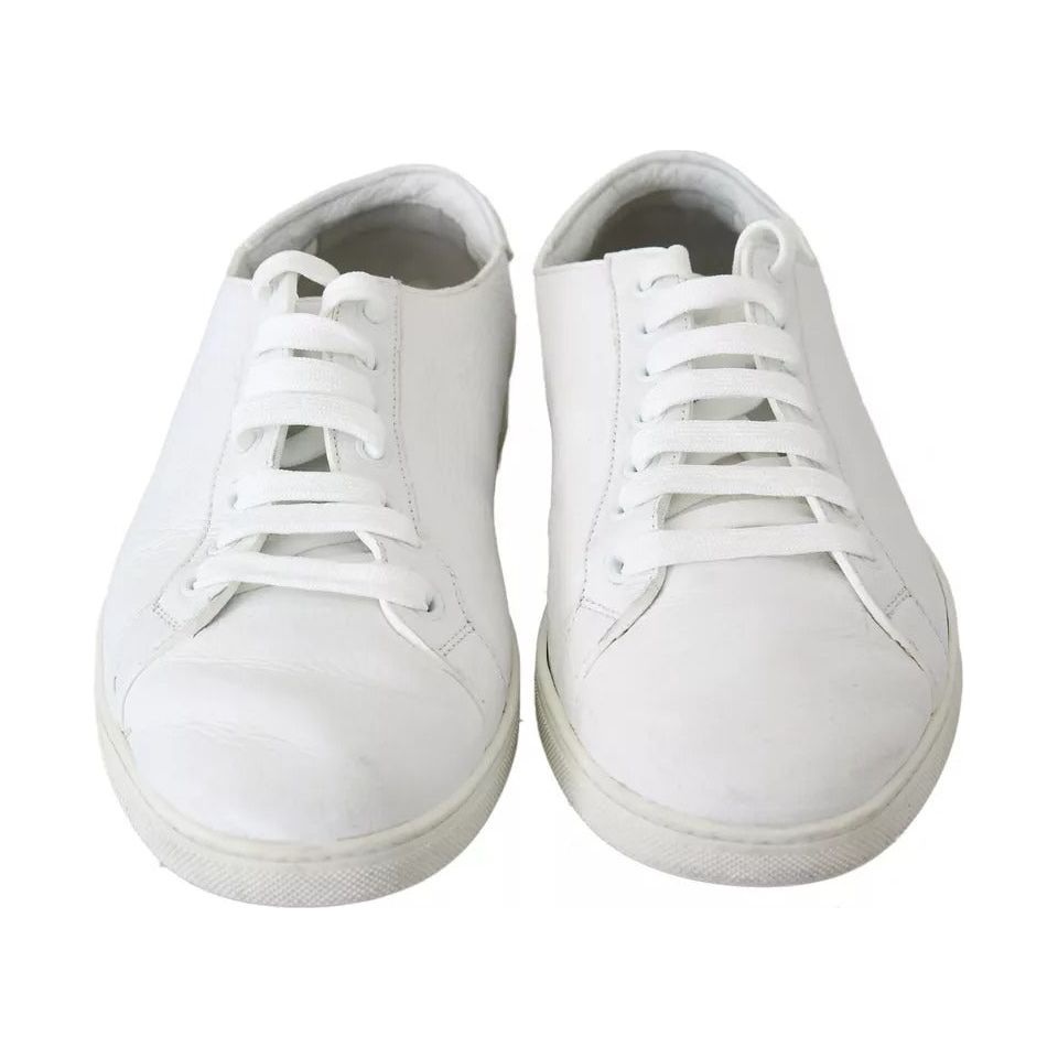 Dolce & Gabbana White Saint Tropez Lace Up Men Sneakers Men Shoes Dolce & Gabbana