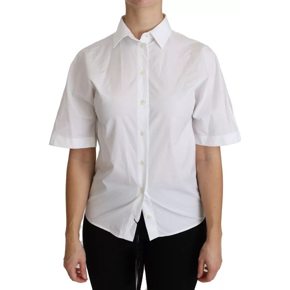 Dolce & Gabbana White Collared Short Sleeve Polo Shirt Top Dolce & Gabbana