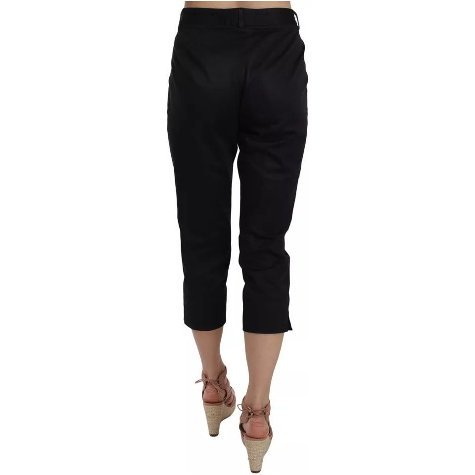 Dolce & Gabbana Black Cotton Cropped Capri Pants Dolce & Gabbana