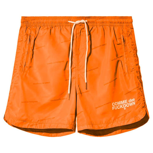 Comme Des Fuckdown Orange Polyester Men's Swim Short Comme Des Fuckdown