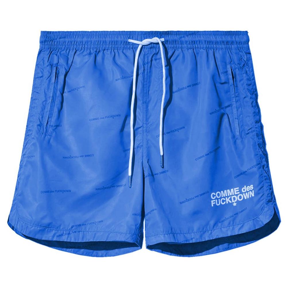 Comme Des Fuckdown Blue Polyester Men's Swim Short Comme Des Fuckdown