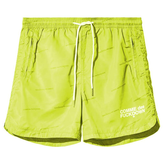 Comme Des Fuckdown Yellow Polyester Men Swim Short Comme Des Fuckdown