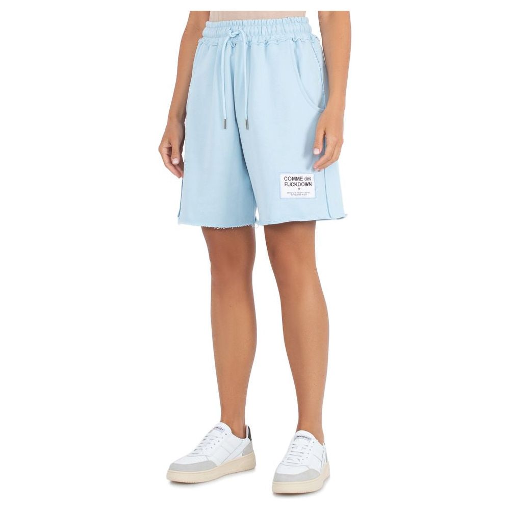 Comme Des Fuckdown Light Blue Cotton Short Comme Des Fuckdown