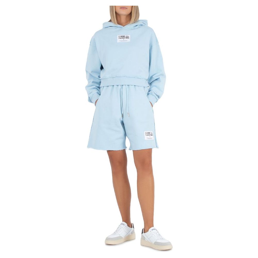 Comme Des Fuckdown Light Blue Cotton Short Comme Des Fuckdown