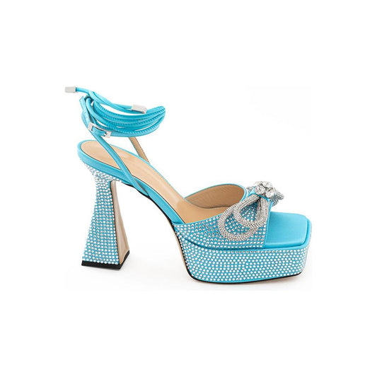 MACH & MACH Light Blue Leather Platforms & Wedge MACH & MACH