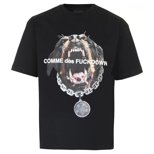 Comme Des Fuckdown Black Cotton T-Shirt Comme Des Fuckdown