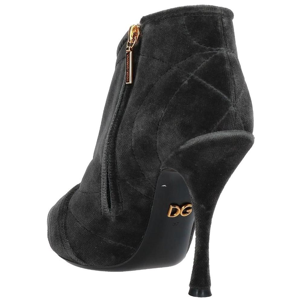 Dolce & Gabbana Black Cotton Boot Dolce & Gabbana