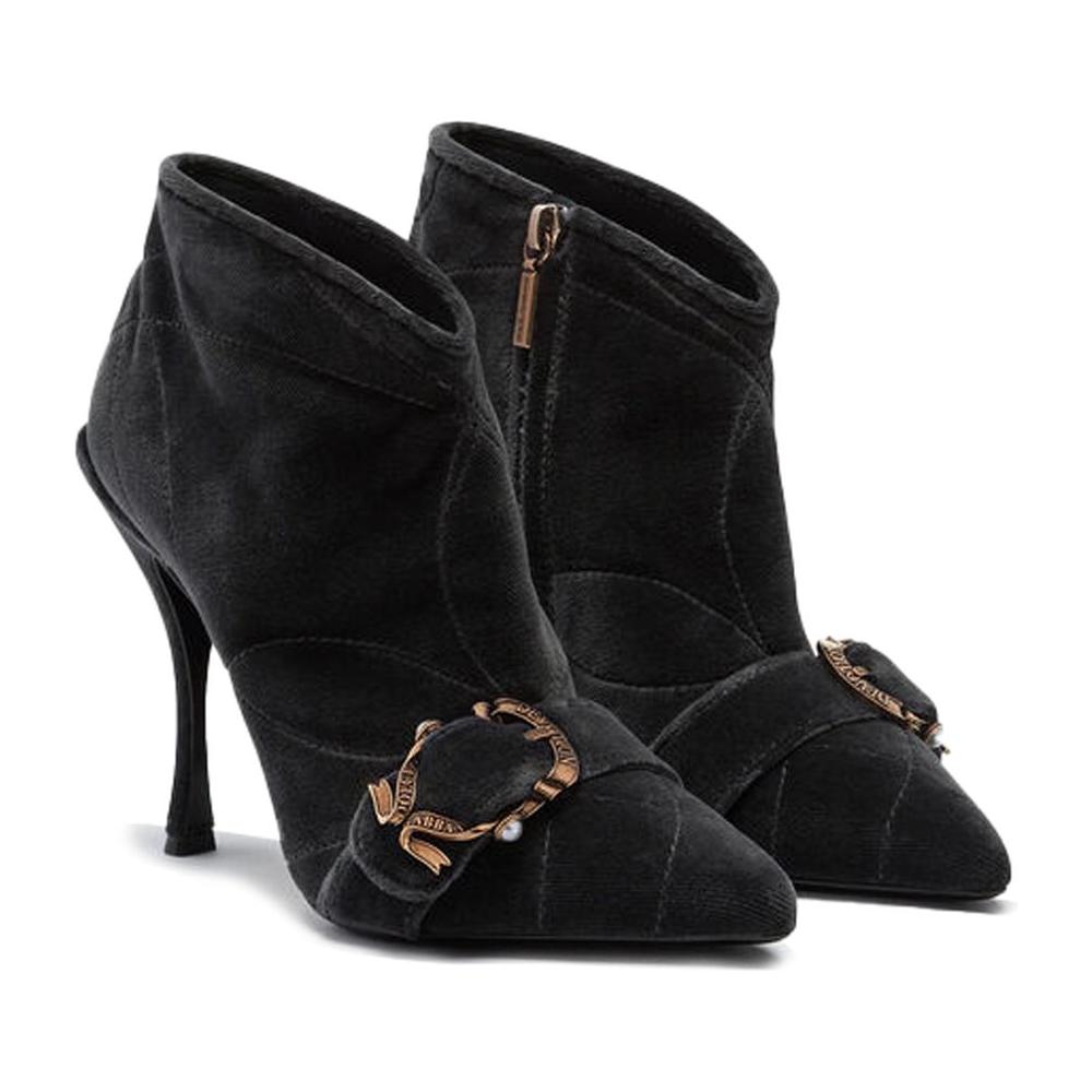 Dolce & Gabbana Black Cotton Boot Dolce & Gabbana