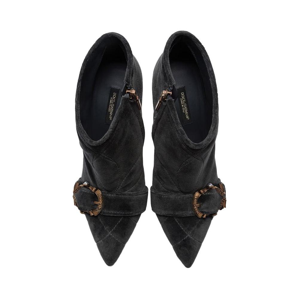 Dolce & Gabbana Black Cotton Boot Dolce & Gabbana