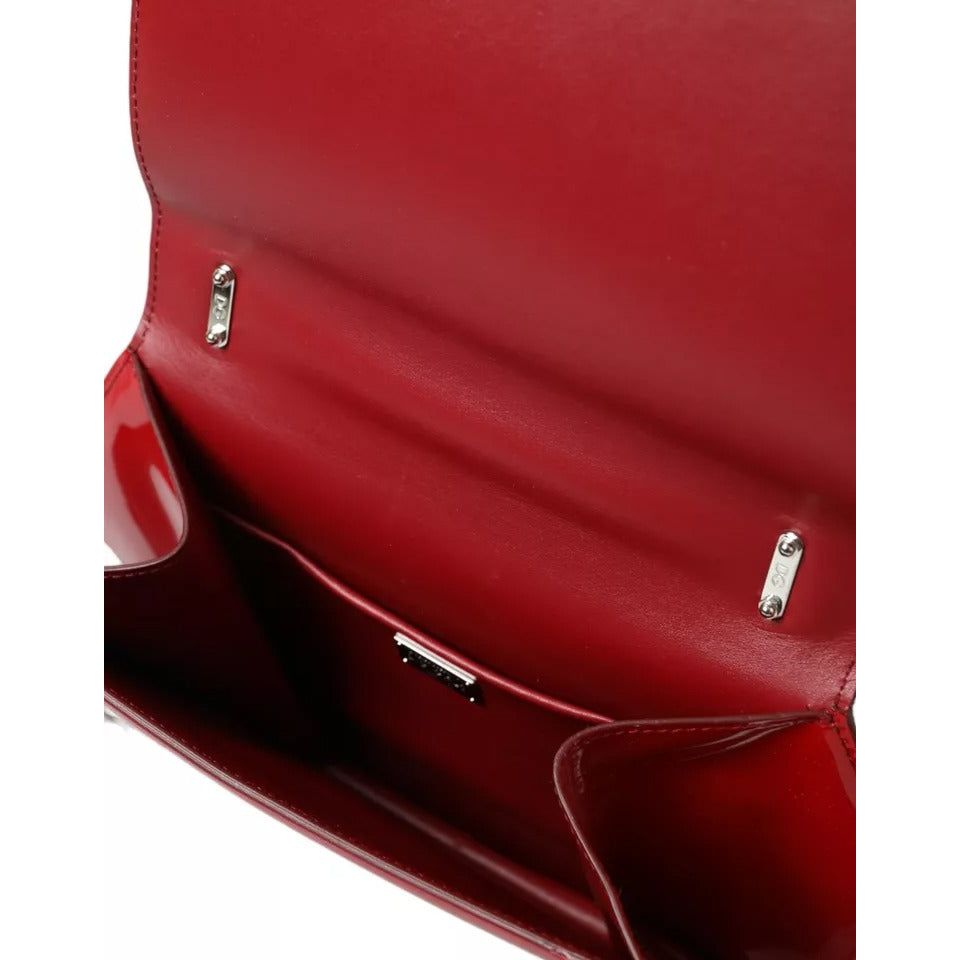 Dolce & Gabbana Red Patent Leather DG GIRLS Clutch Shoulder Bag Dolce & Gabbana