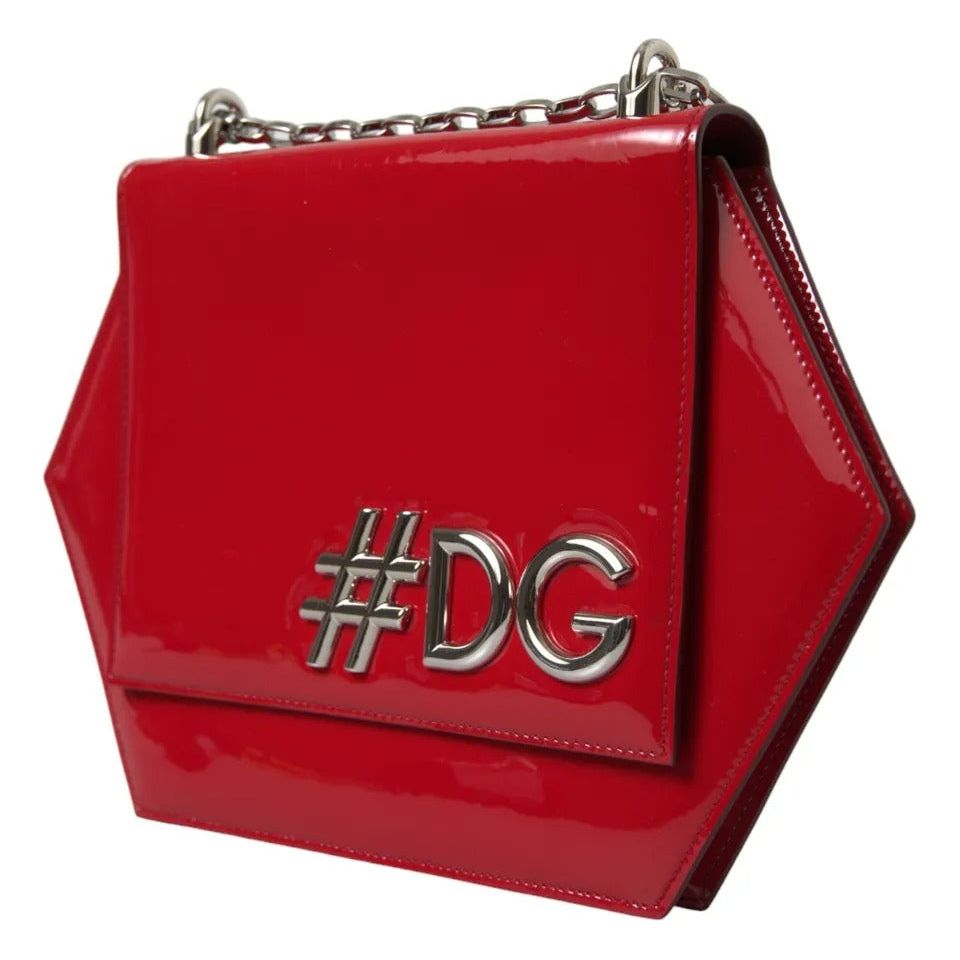 Dolce & Gabbana Red Patent Leather DG GIRLS Clutch Shoulder Bag Dolce & Gabbana