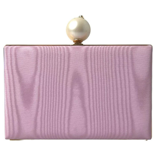 Dolce & Gabbana Pink Silk Gold Frame Clutch Evening Party Purse Bag Dolce & Gabbana