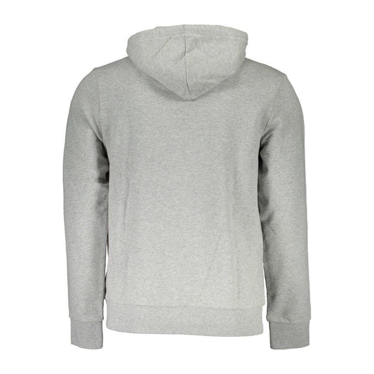 Napapijri Elevated Gray Cotton Hoodie with Logo Print Napapijri