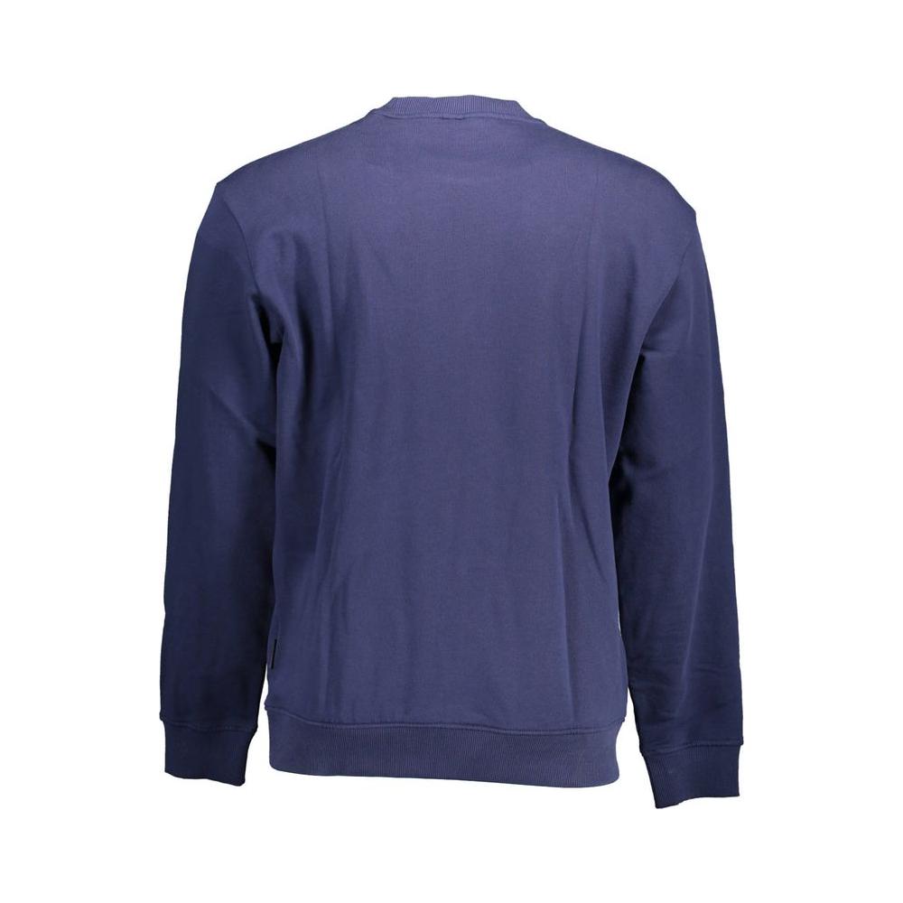 Napapijri Chic Blue Cotton Sweatshirt with Zip Pocket Napapijri