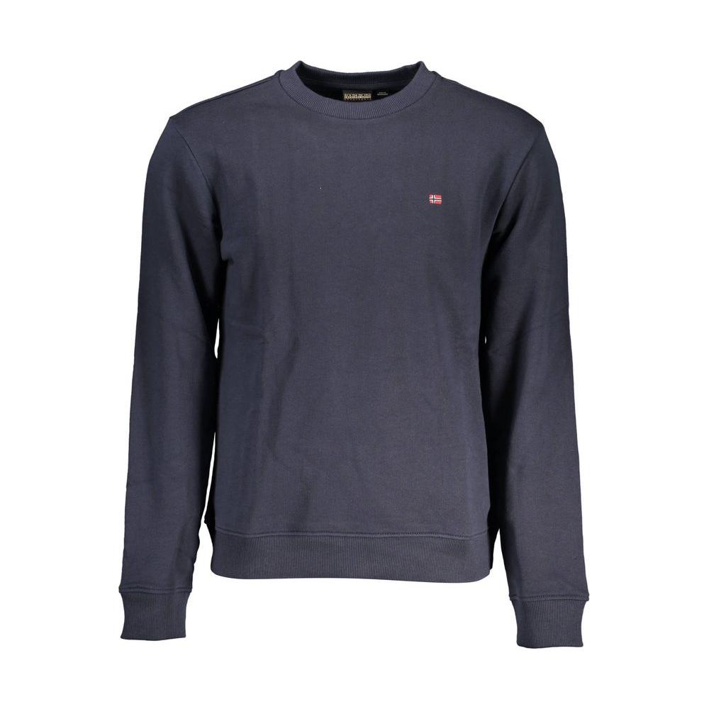 Napapijri Chic Crew Neck Embroidered Blue Sweater Napapijri