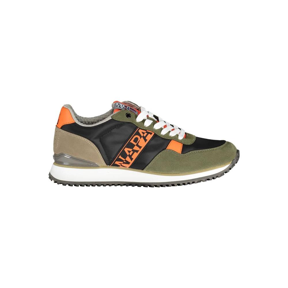 Napapijri Green Contrasting Lace-Up Sports Sneakers Napapijri