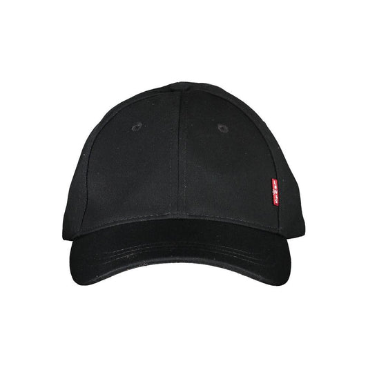 Levi's Sleek Black Cotton Cap with Logo Visor Levi's