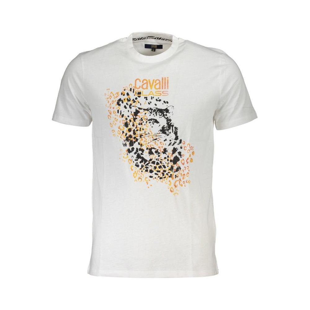 Cavalli Class White Cotton T-Shirt