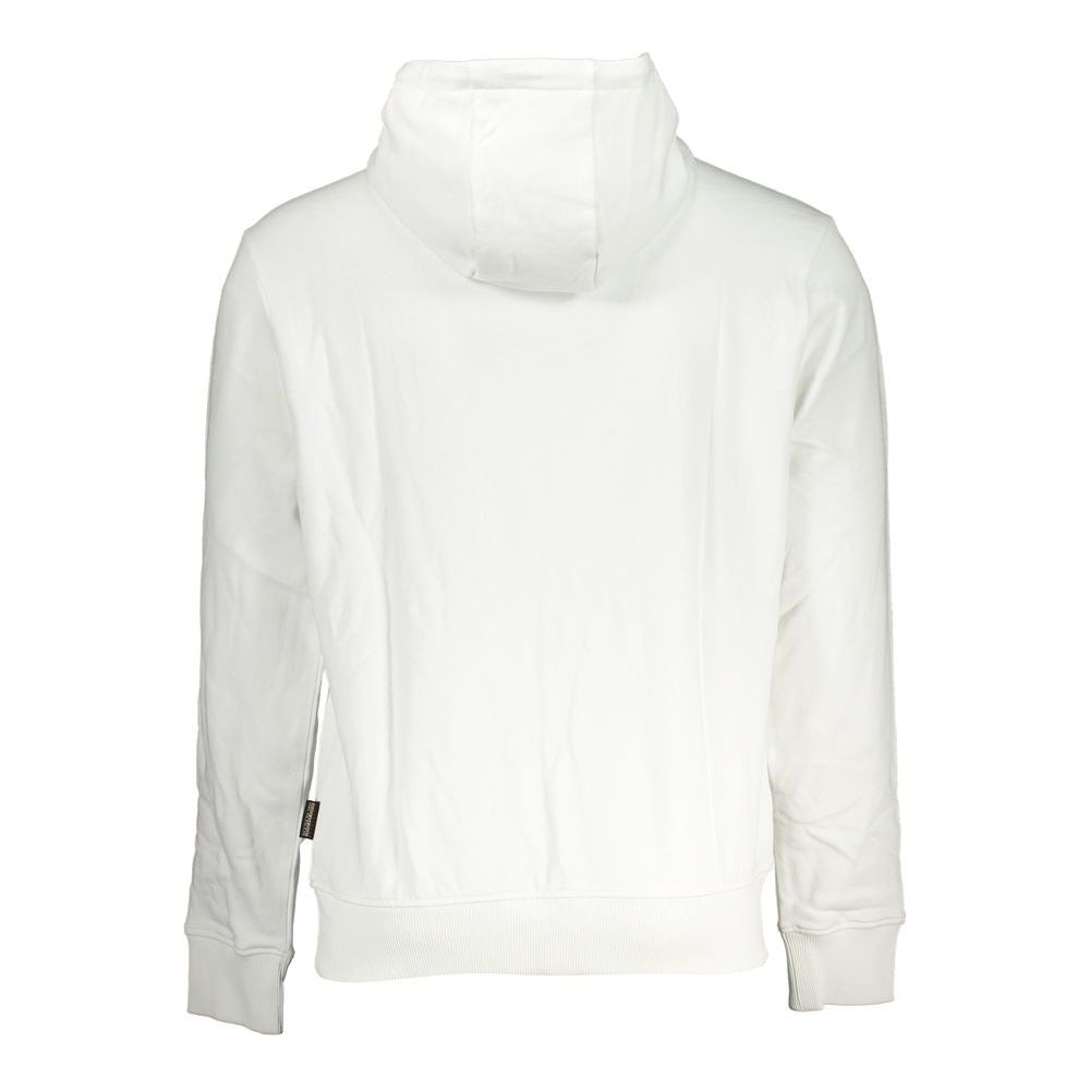 Napapijri Elegant White Hooded Cotton Sweater Napapijri