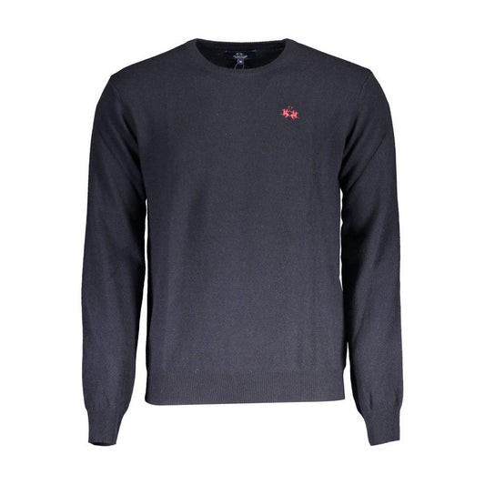 La Martina Elegant Blue Wool-Blend Sweater for Men La Martina