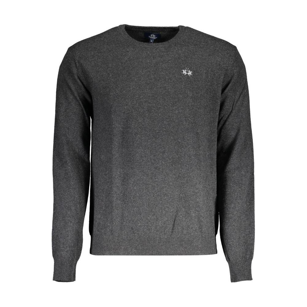 La Martina Elegant Gray Wool-Blend Sweater La Martina