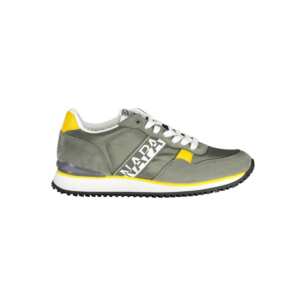 Napapijri Chic Green Lace-Up Sneakers with Logo Detail Napapijri