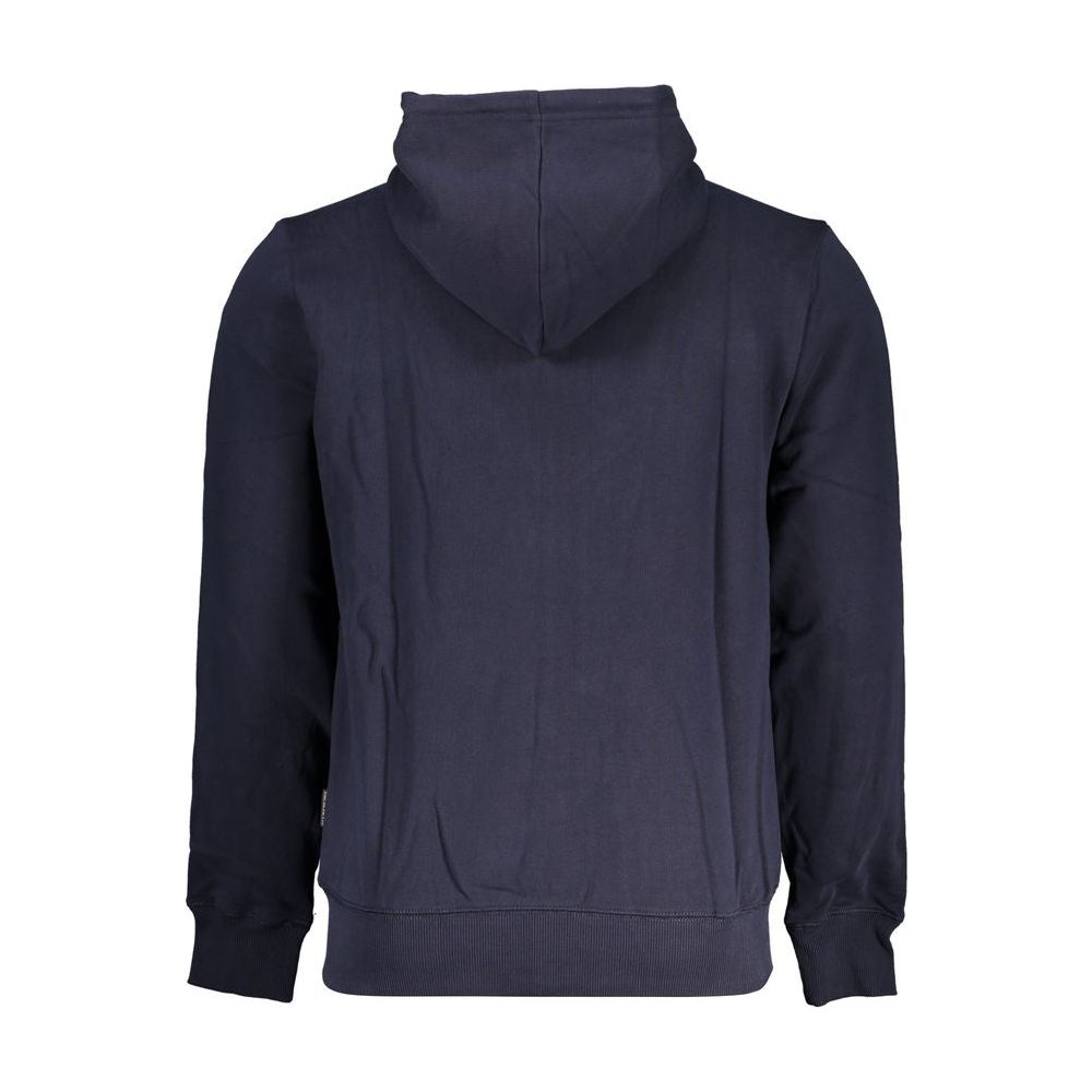 Napapijri Classic Blue Hooded Sweatshirt with Embroidery Napapijri