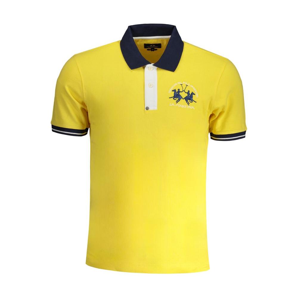 La Martina Yellow Cotton Polo Shirt La Martina