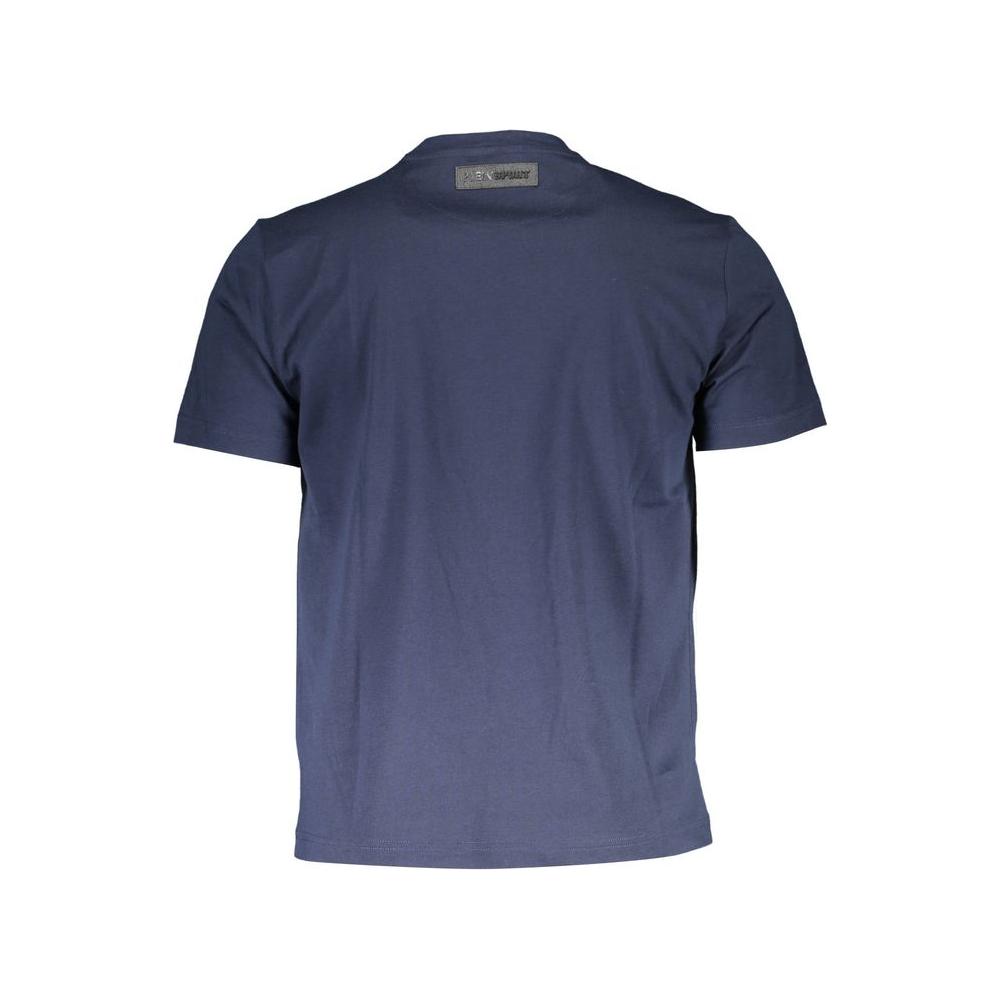 Plein Sport Electric Blue Cotton Tee with Exclusive Print Plein Sport