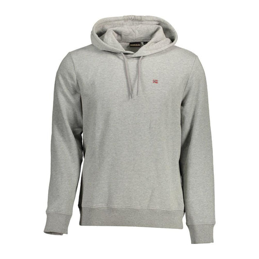 Napapijri Chic Gray Organic Cotton Blend Hoodie Napapijri