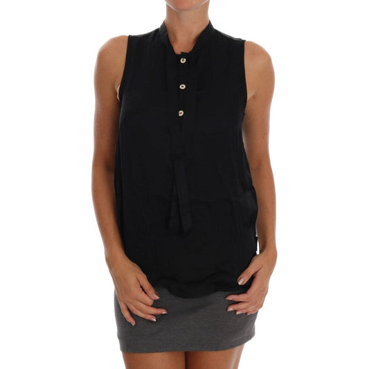 Versace Jeans Chic Sleeveless Black Shirt Blouse Blouse Top Versace Jeans