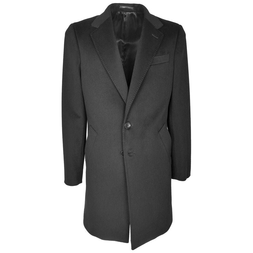 Made in Italy Black Wool Vergine Jacket Made in Italy