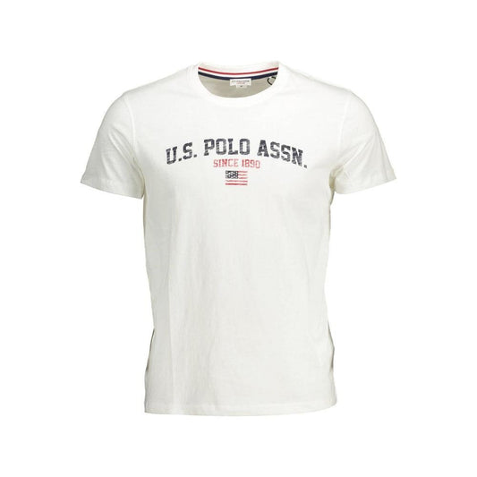 U.S. POLO ASSN. Crisp White Cotton Crew Neck Tee with Logo U.S. POLO ASSN.