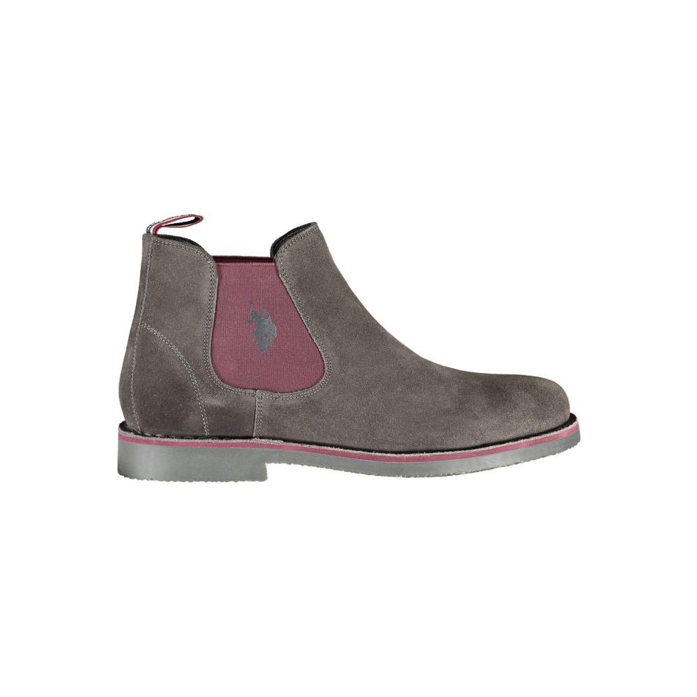 U.S. POLO ASSN. Elegant Gray Ankle Boots with Contrasting Details U.S. POLO ASSN.