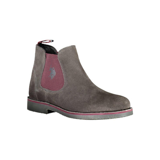 U.S. POLO ASSN. Elegant Gray Ankle Boots with Contrasting Details U.S. POLO ASSN.